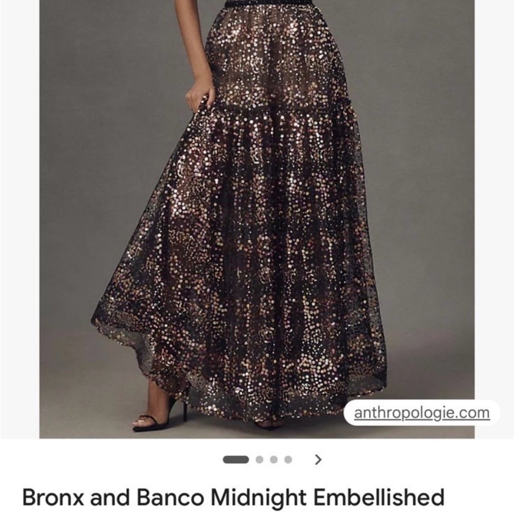 Bronx and Banco Black Sequin Maxi Skirt